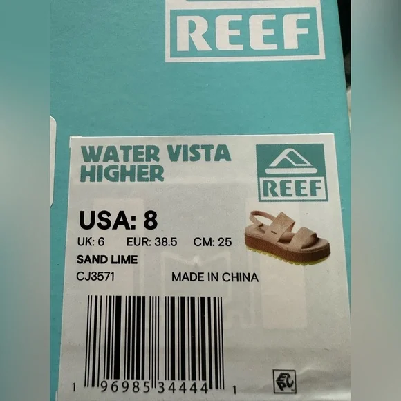 Reef Beige and Lime Water Vista Higher Platform Sandals - Picture 2 of 14